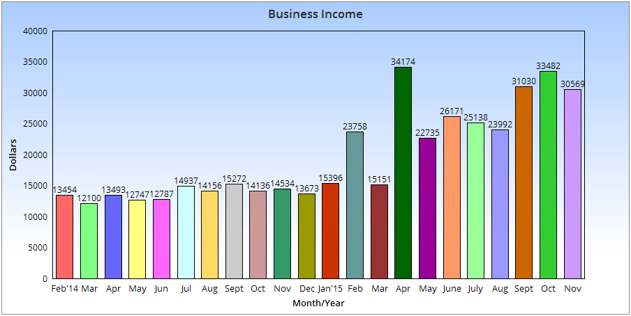 November Online Income Chart