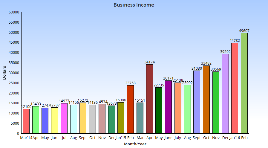 income expense bar chart