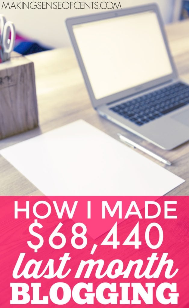 Michelle made over $68,000 last month blogging. Yes, blogging! Check out her blog post to see exactly how she did it.