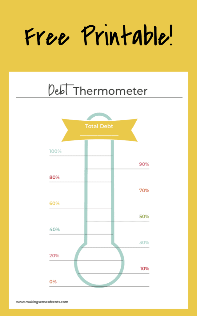 Free Debt Thermometer Printable PDF