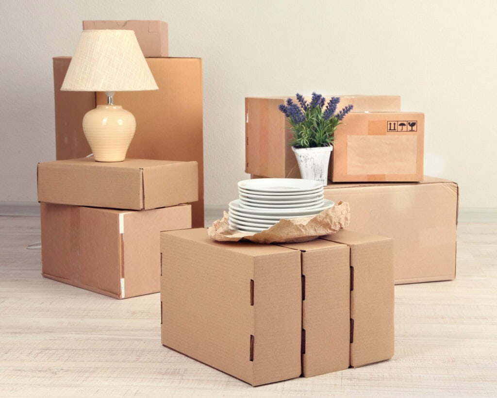 moving boxes. How to sell everything at a garage sale